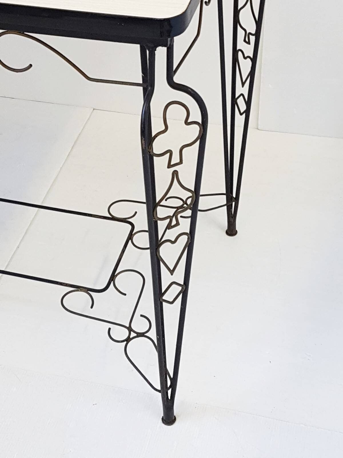 Formica table heart club diamond 1950 vintage 50s rockabilly 50's