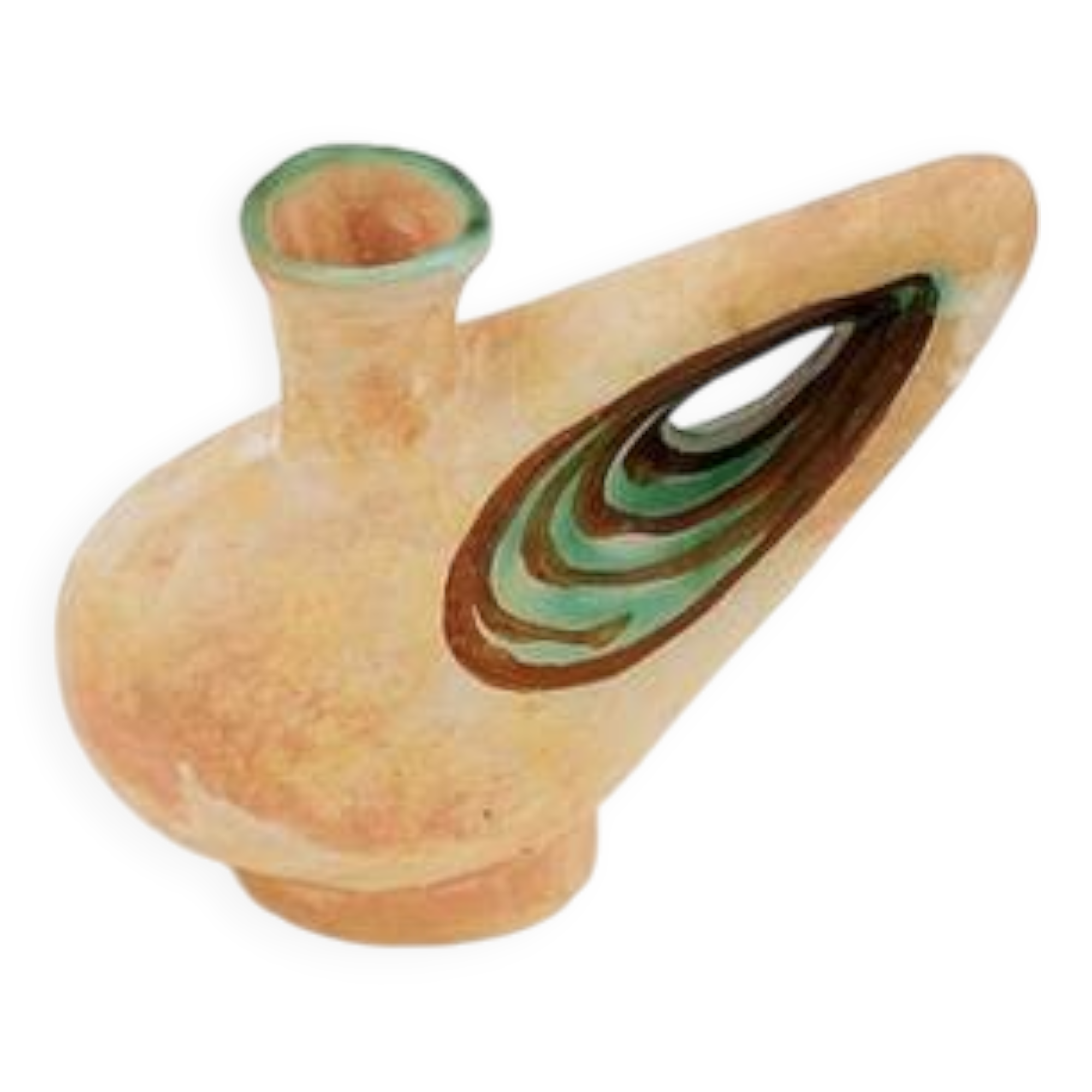 Sculptural studio ceramic Art vase by Ceramist Nikos Dazelidis, Greece 1960s