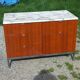 Florence Knoll buffet in wood and marble with chrome legs from the 1970s.