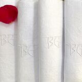 Set of 6 BG monogram damask cotton towels