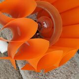 Suspension lamp by Lars Schioler butterfly model Hoyrup Light plastic editor orange 1968