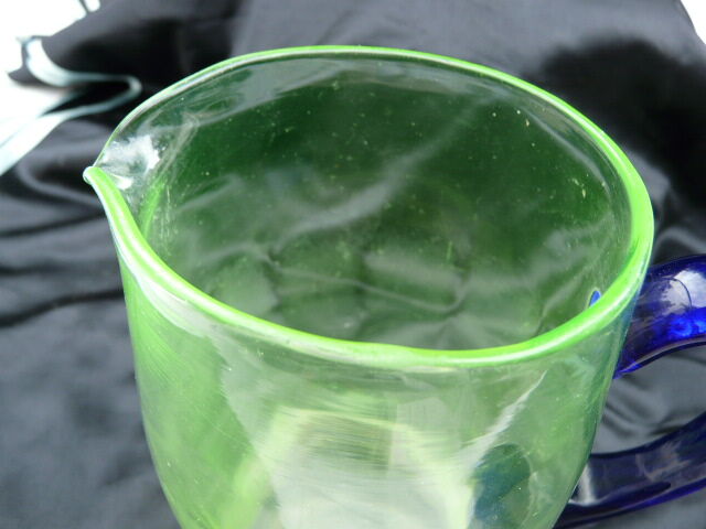 Old uraline blown glass pitcher late nineteenth