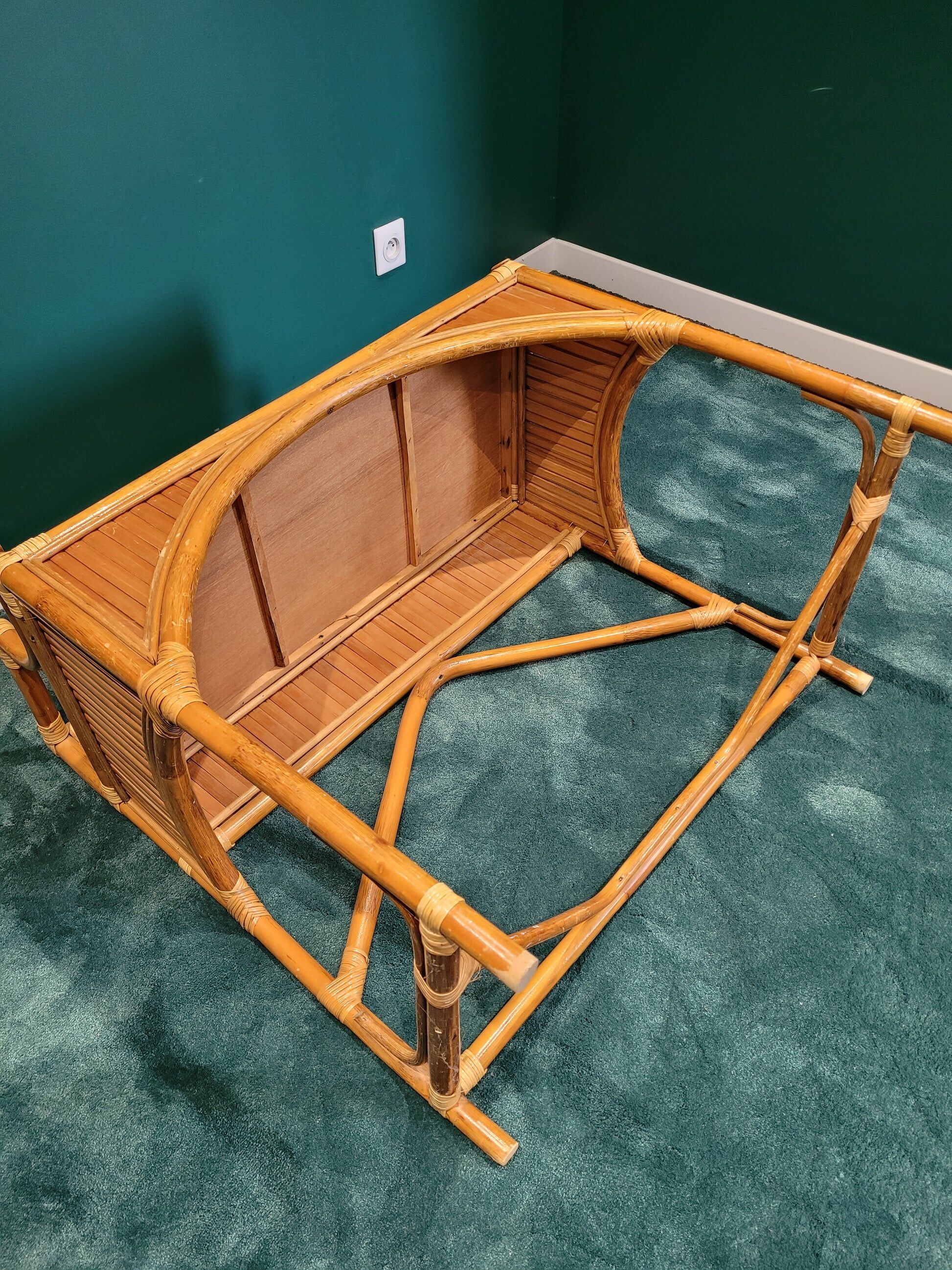 Vintage bamboo and rattan desk