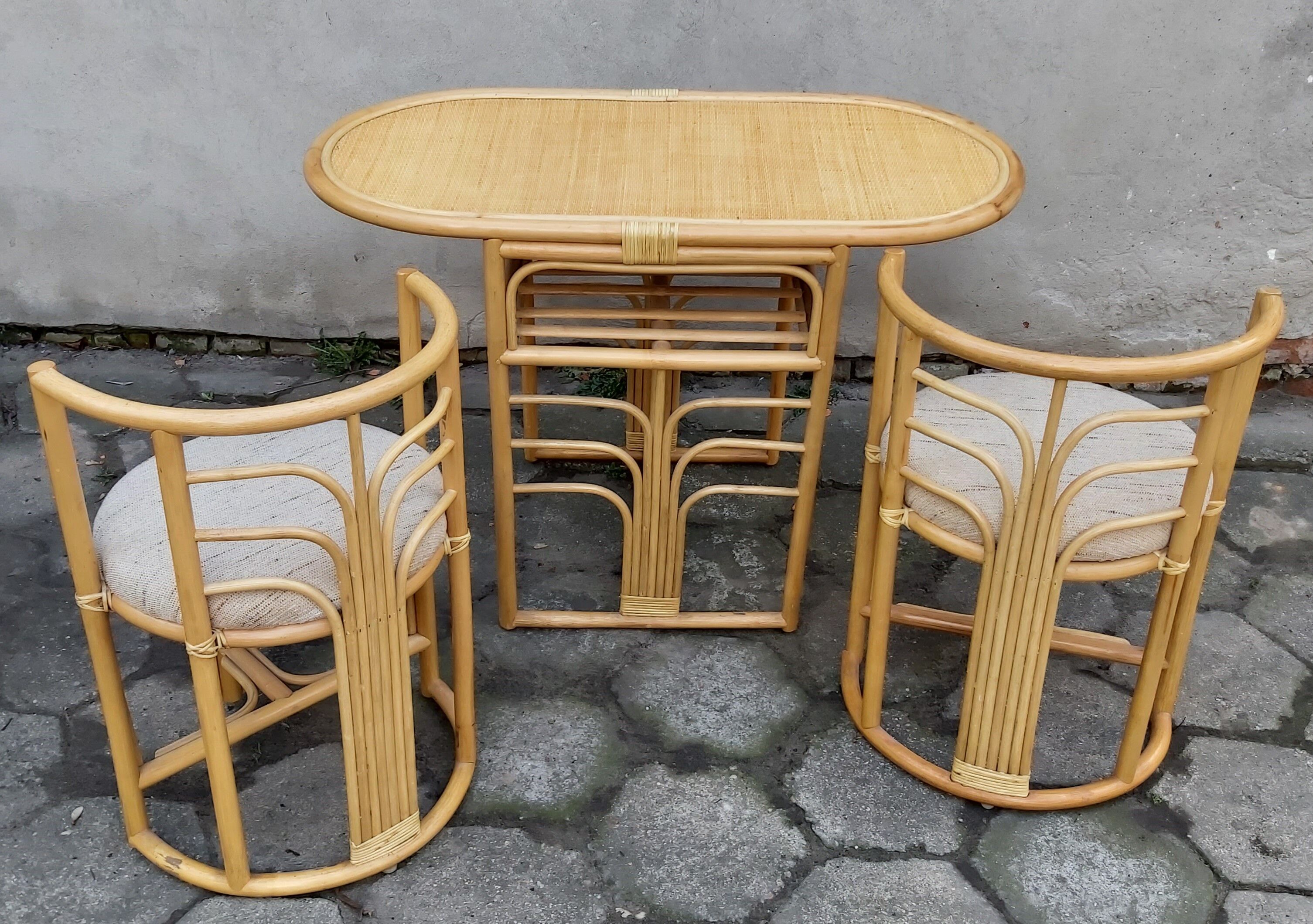 Rattan set, 1980s