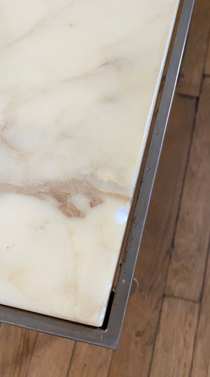 Marble and brass coffee table