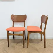 Paire chaises scandinaves vintage orange
