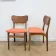 Pair of vintage orange Scandinavian chairs