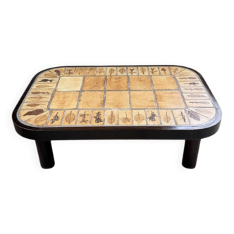 Table basse Capron « herbier » ovale