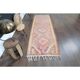 Orange Pink Turkish Oushak Vintage Handmade Wool Runner Rug  100x290