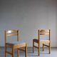 6 Minimalist Pine Dining Chairs | Sweden | 1960s