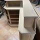 Antique corner oak workshop furniture – bookshelf / display cabinet