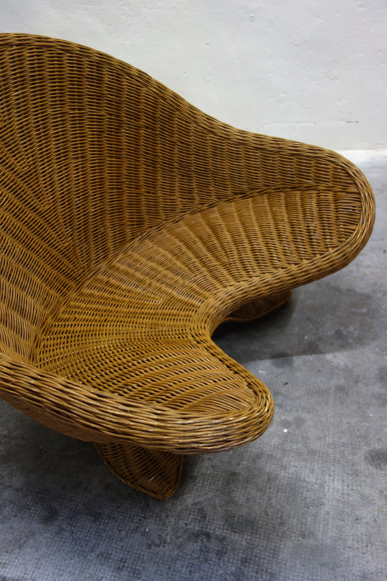 Meditation lotus armchair rattan braided 70s