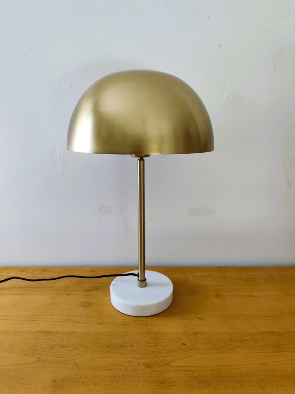 Lampe champignon dorée