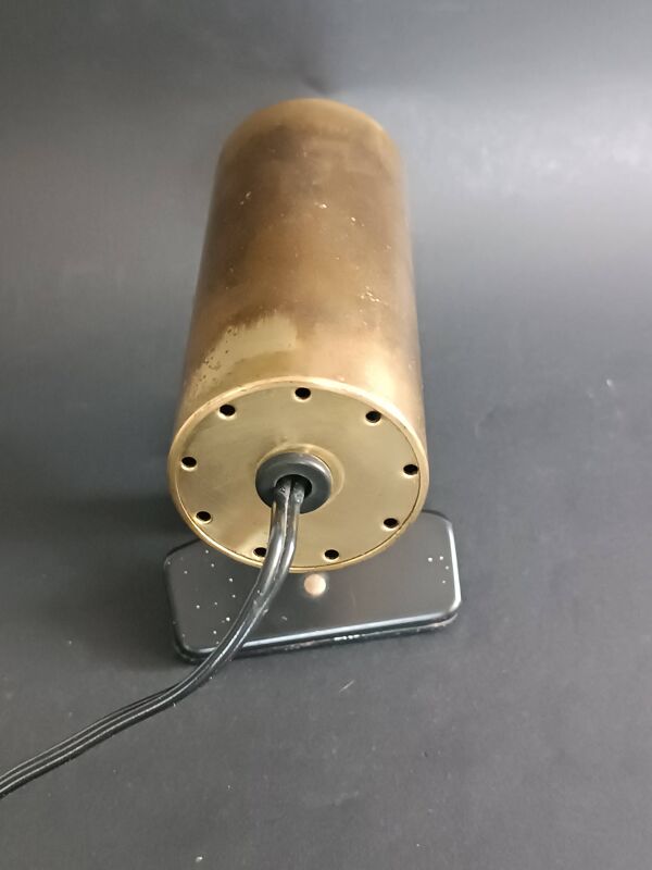 Lampe pince tube en métal doré par Parscot, 1960