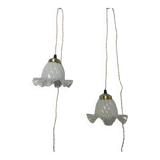 Pair of vintage tulip lamps