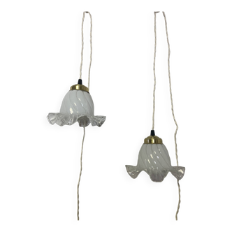 Pair of vintage tulip lamps