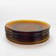 8 flat plates Duralex amber glass 70s