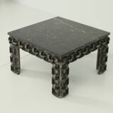 Brutalist coffee table with marble top, Spain, 1960s