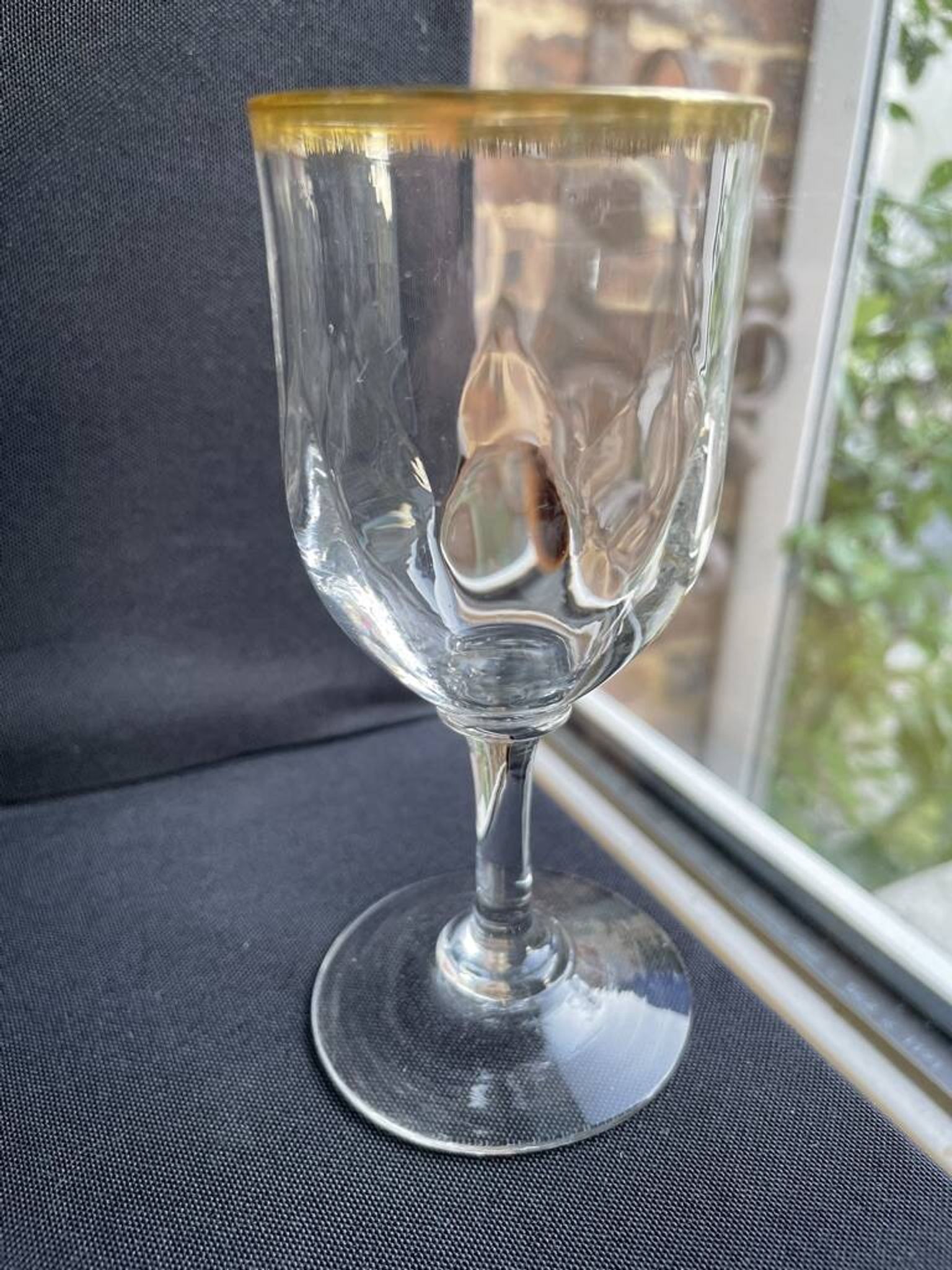 4 Verres à porto Daum putoisés or