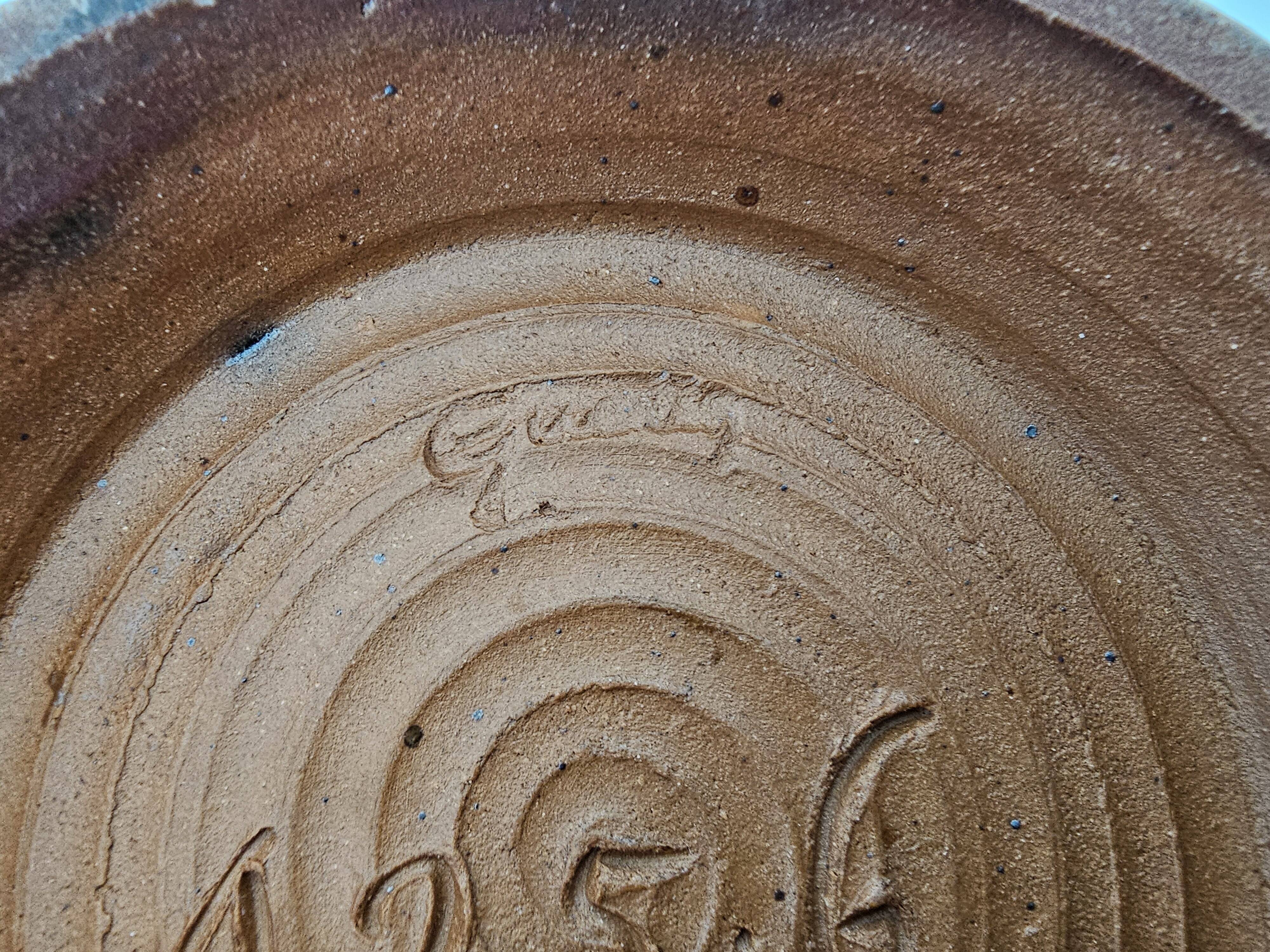 Stoneware vase with Art Deco geometric motifs signed Roger GUERIN