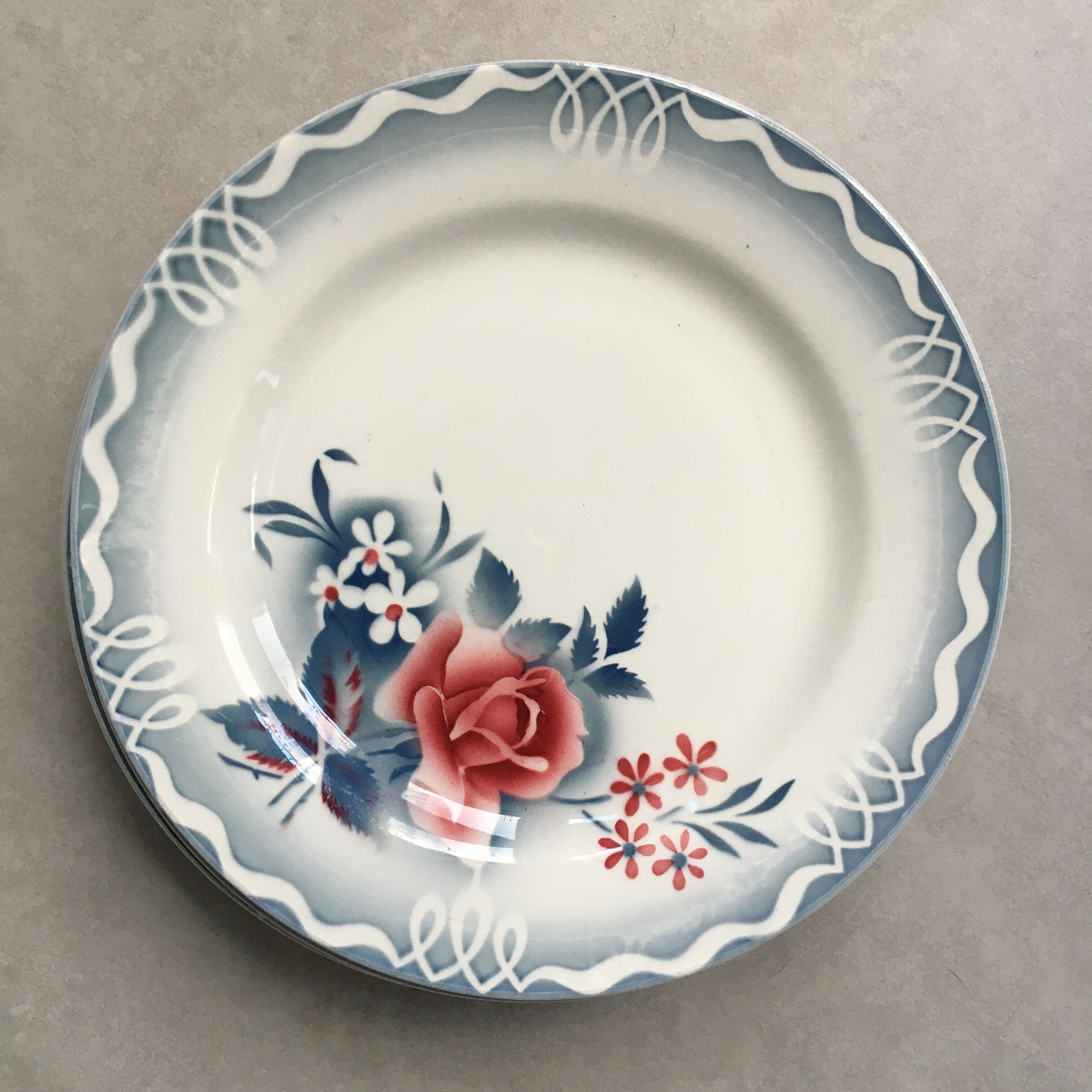 Set of 6 dessert plates "Olga" Digoin Sarreguemines