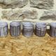 Enamelled ceramic tea set