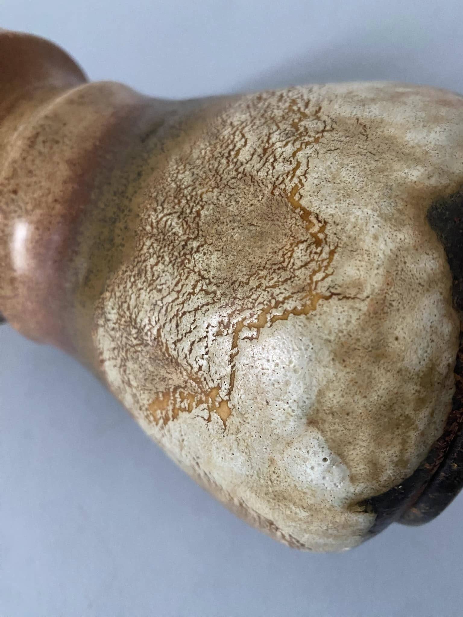 Pot-bellied ceramic vase with an eruptive surface, probably made by Scheurich Keramik (WG)