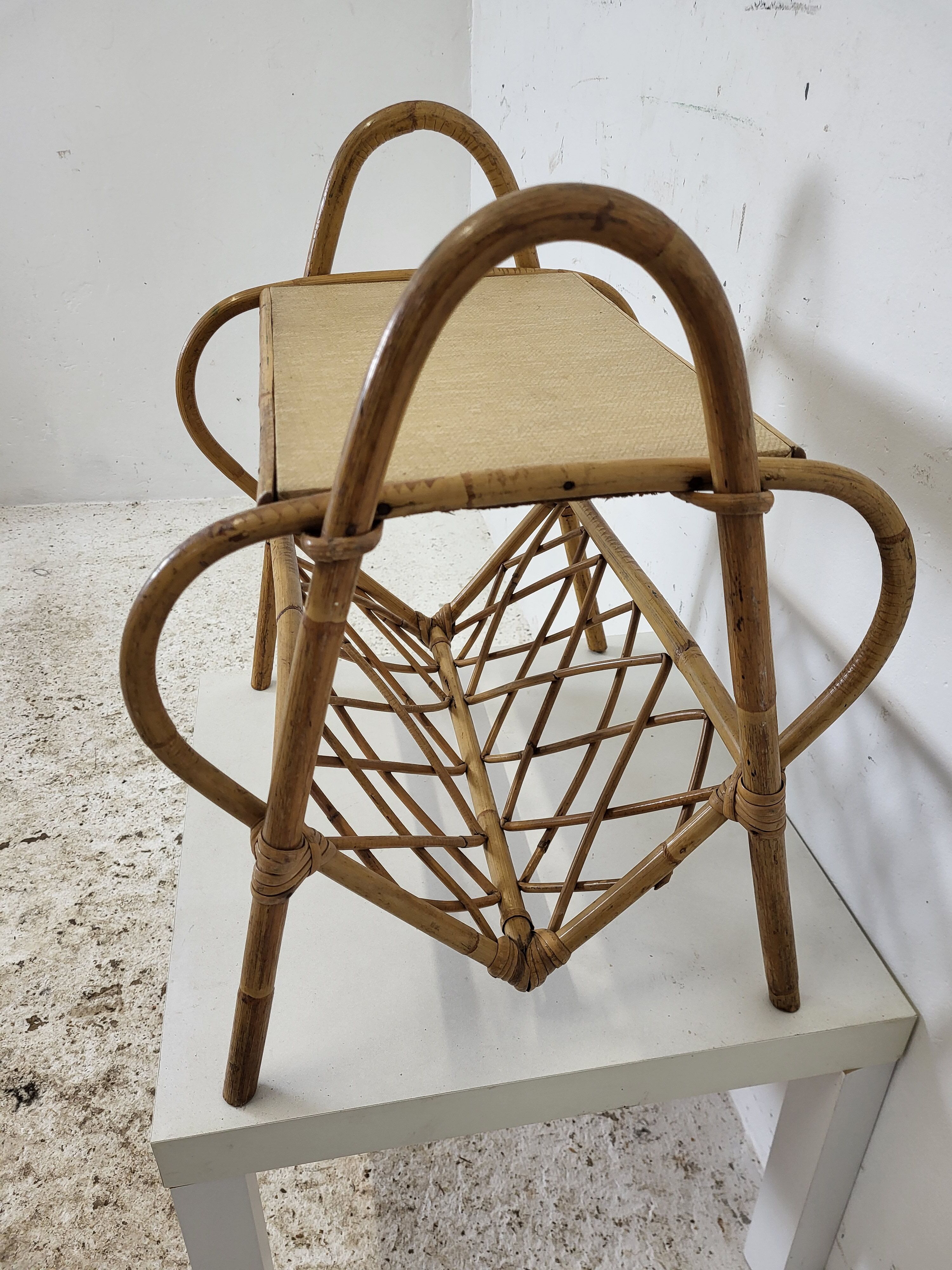 Rattan magazine holder