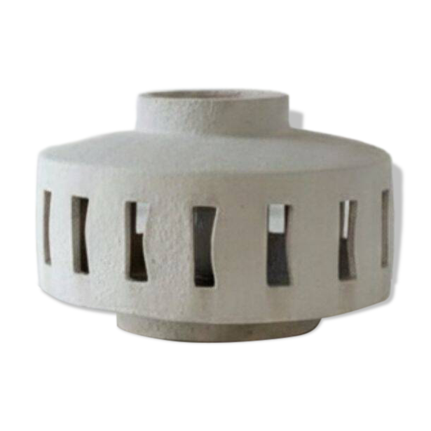 Brutalist lamp in glazed terracotta – Albert Spinelli (20th century)