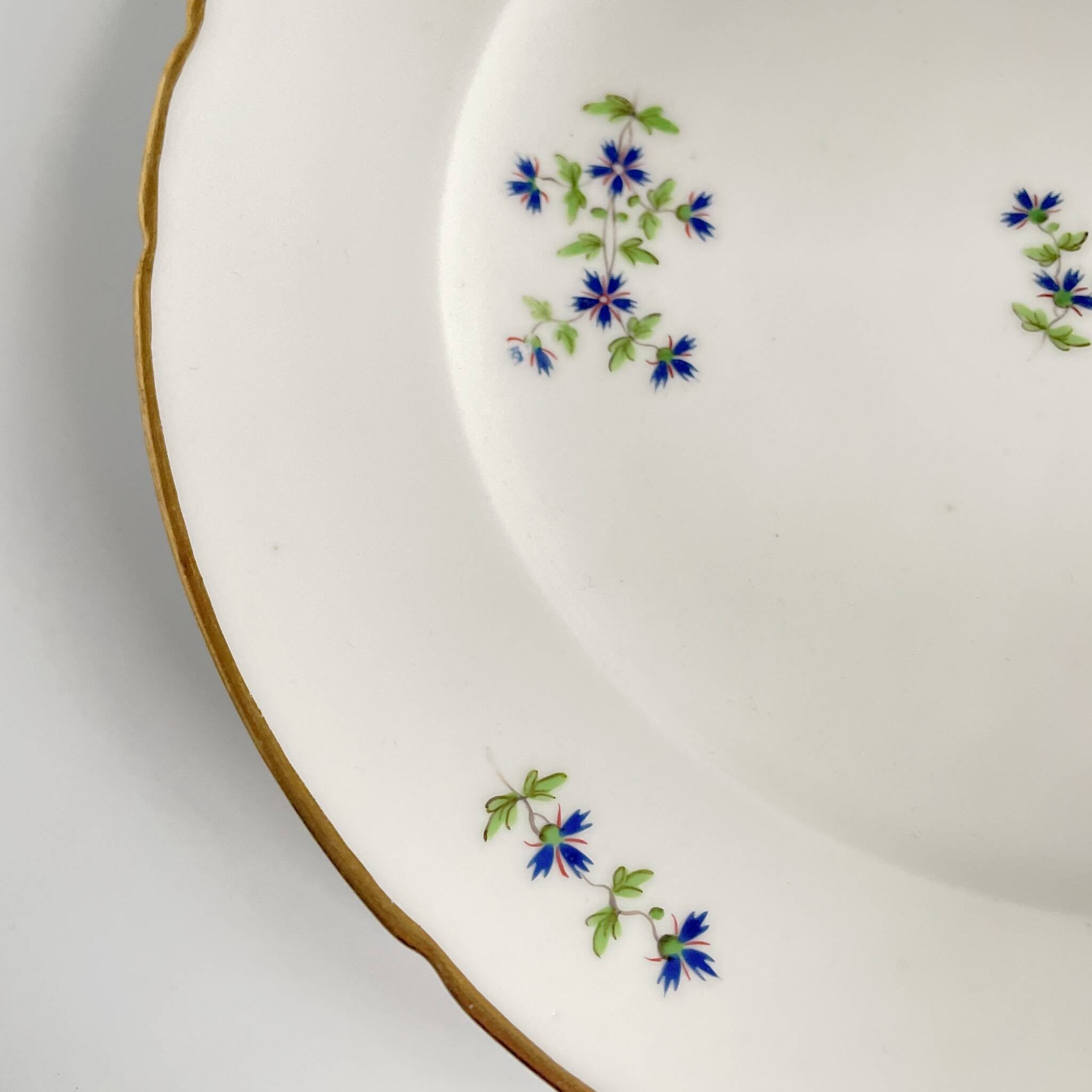 Porcelain plate from the Duke of Angoulême | Cornflower floral motif