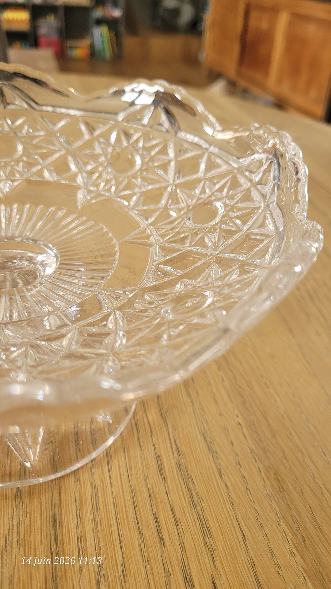 Thick transparent glass footed cup