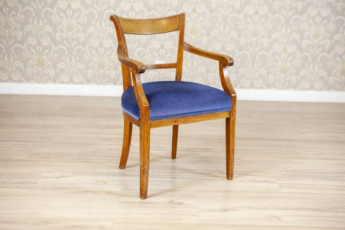 Fauteuil Elm en tissu bleu, années 1950