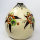 Art Deco vase Orchies, enamels on crackled background, stylised flowers