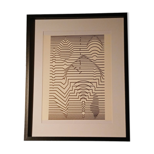 Tableau Vintage Art Optique - cadre