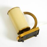 Rare and beautiful 1940s brass table lamp with opal glass shade