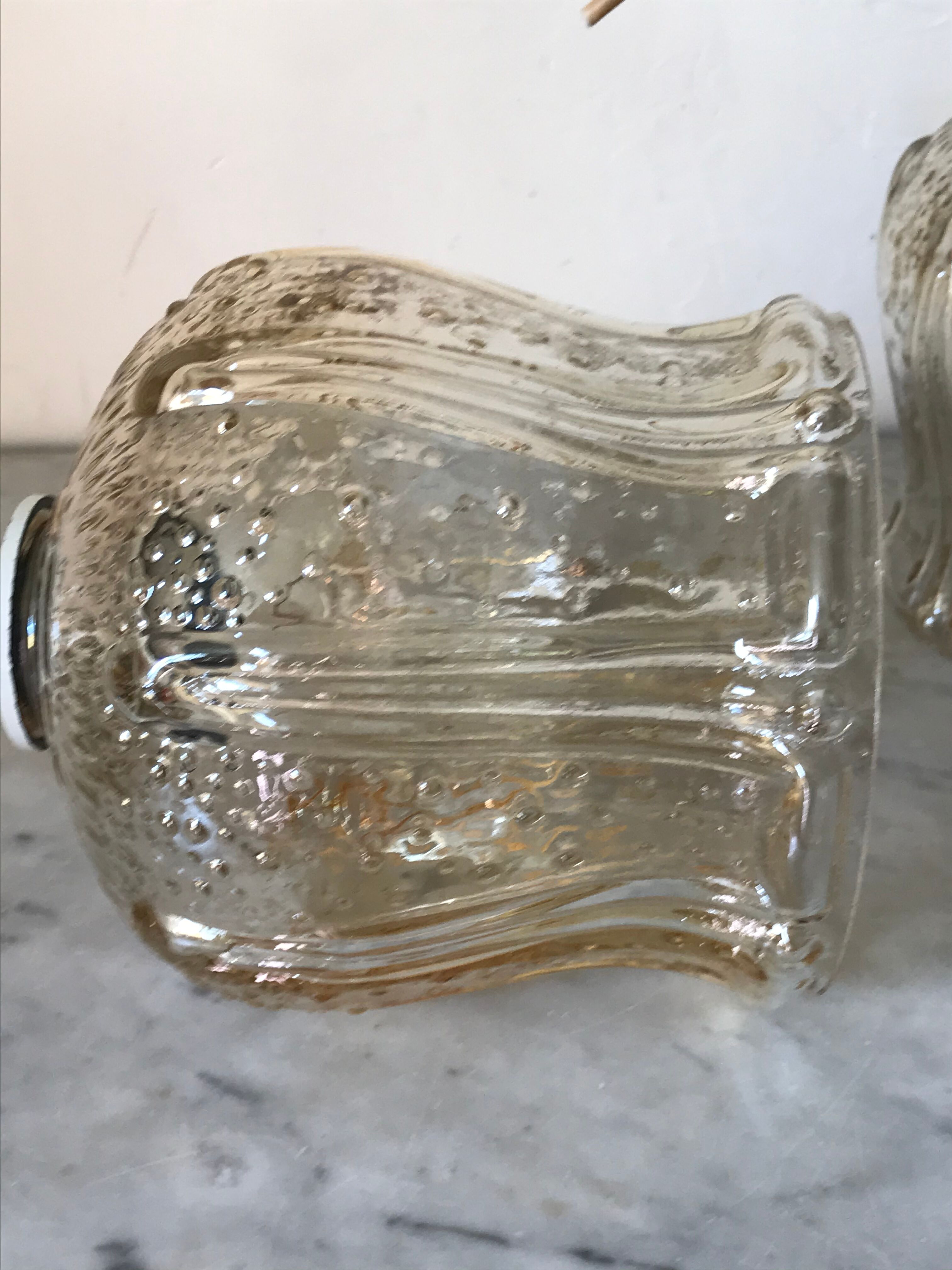 Vintage glass tulip hanging lamp