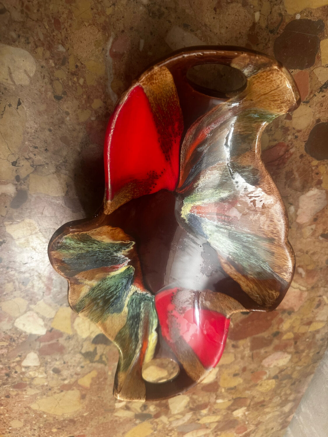 Vintage ceramic bowl / pocket bowl attributed to Vallauris.