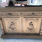 Antique carved and sandblasted sideboard