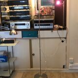 Discreet brushed metal floor lamp