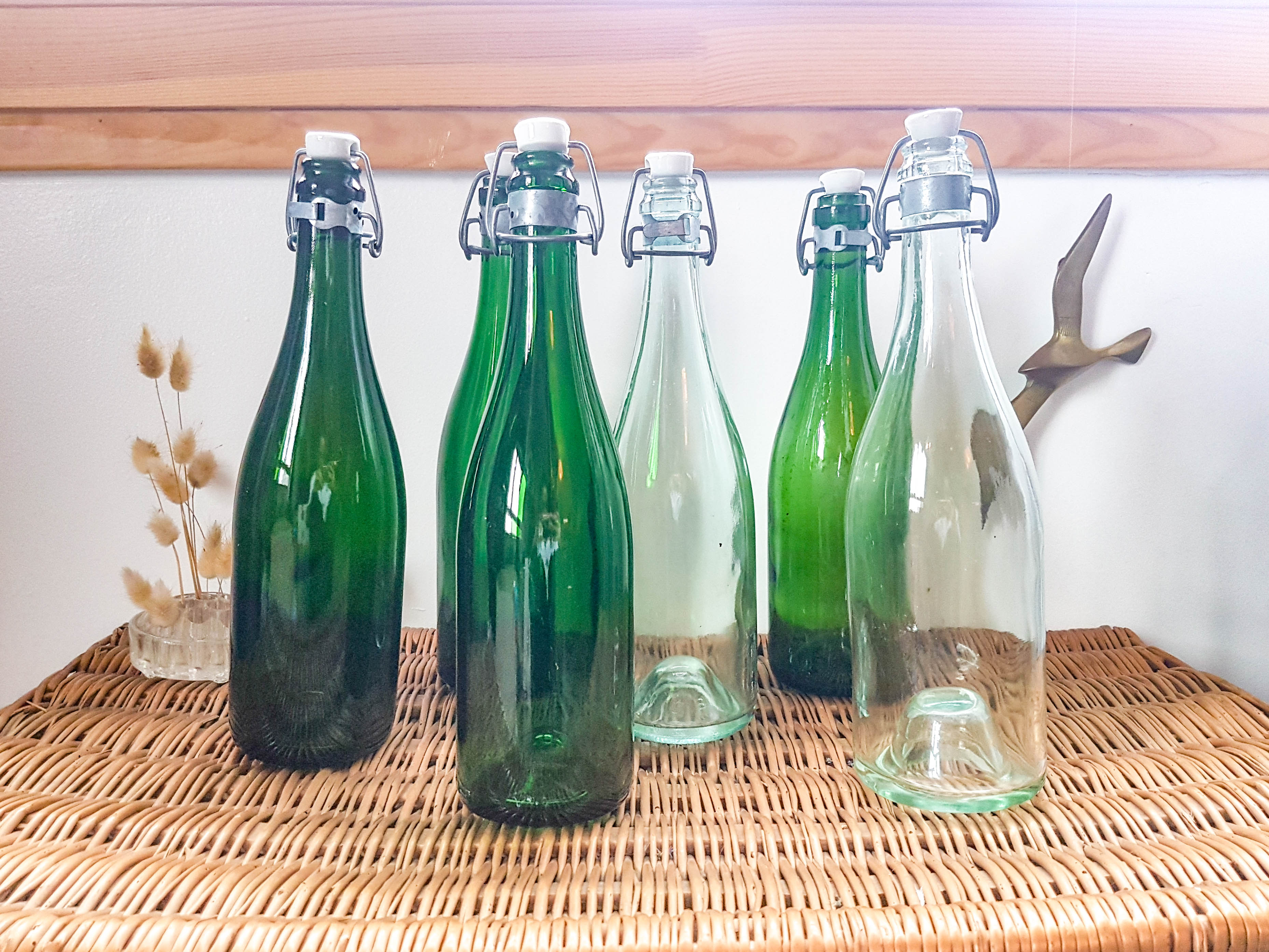 Vintage bottle with porcelain stopper