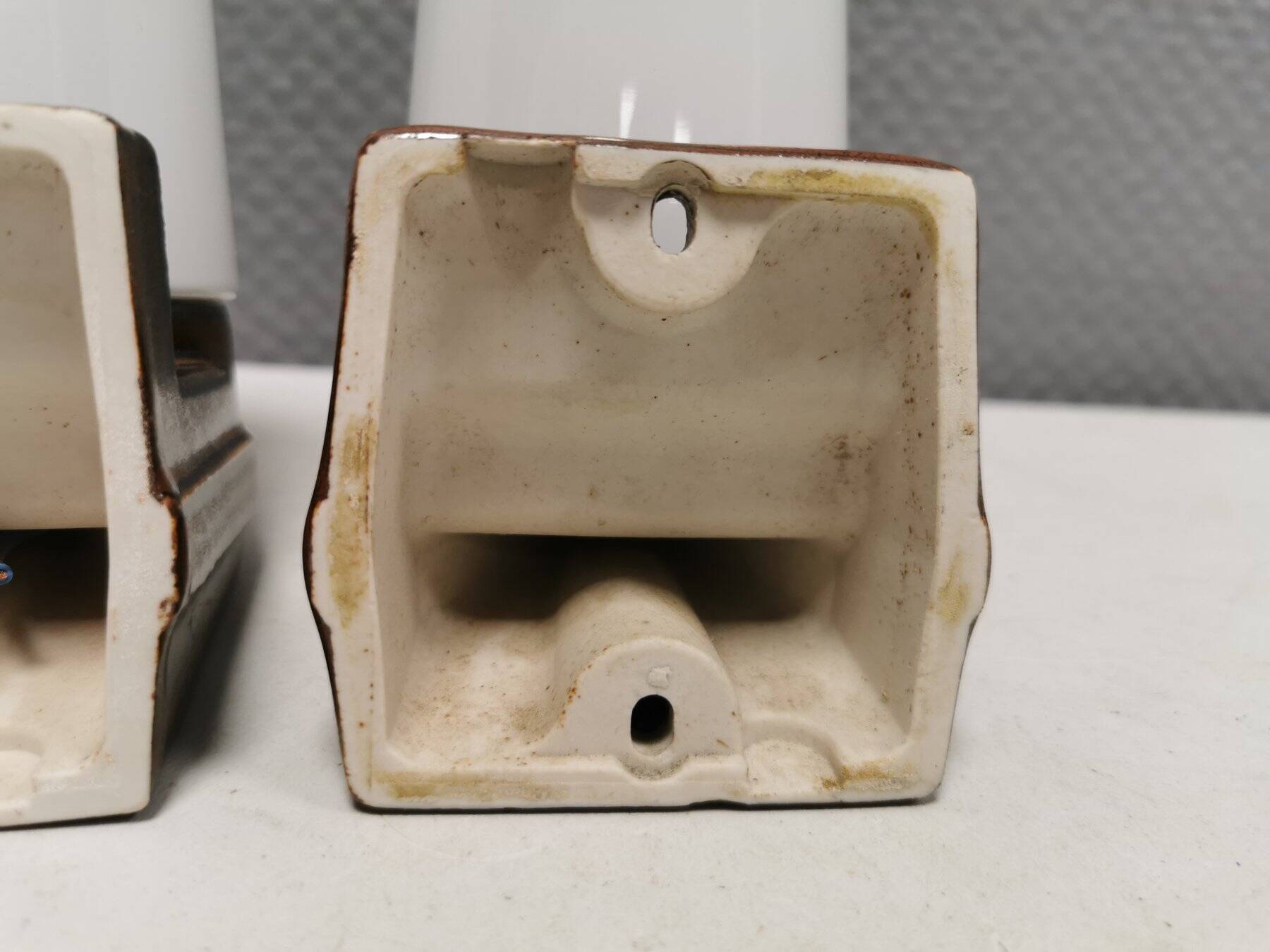 Ceramic bathroom lamp designed by Sigvard Bernadotte for IFÖ Sweden.