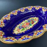 Oblong hollow dish in Longwy earthenware MP Chevallier Renaissance