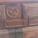 Sideboard with 2 doors and 2 drawers in walnut, 18th