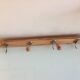 Four-headed wooden hook / vintage 60s-70s
