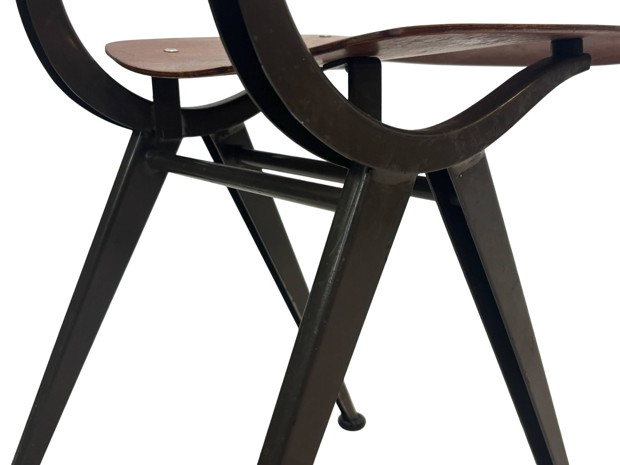 Vintage industrial children's chair, school chair, Dutch design