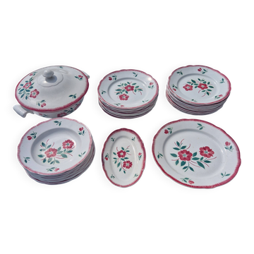 Service 9 personnes faience Badonviller Fénal Frères, modèle "rèverbèr