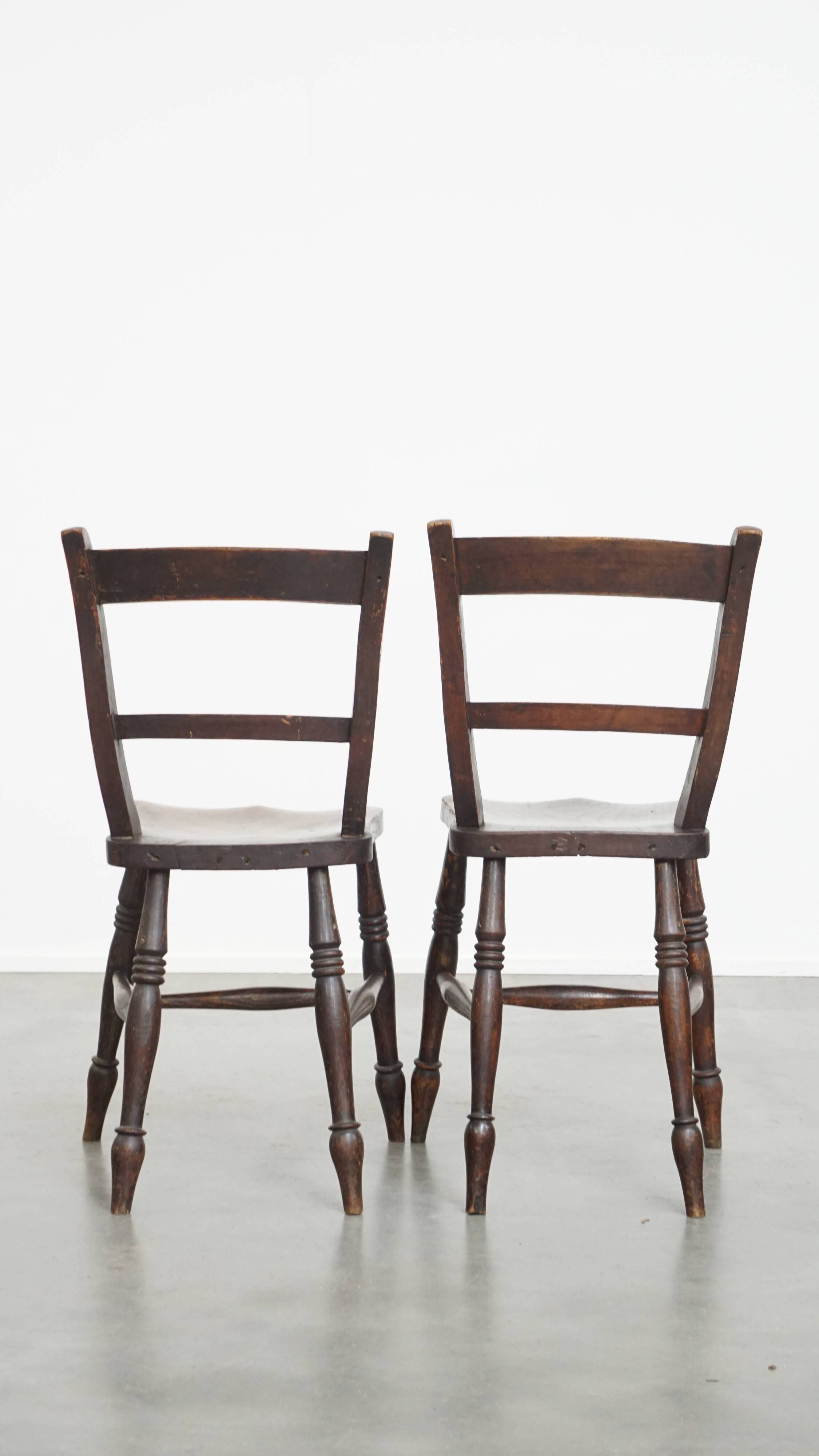 Set of 10 Antique English Oxford Dining / Kitchen Chairs