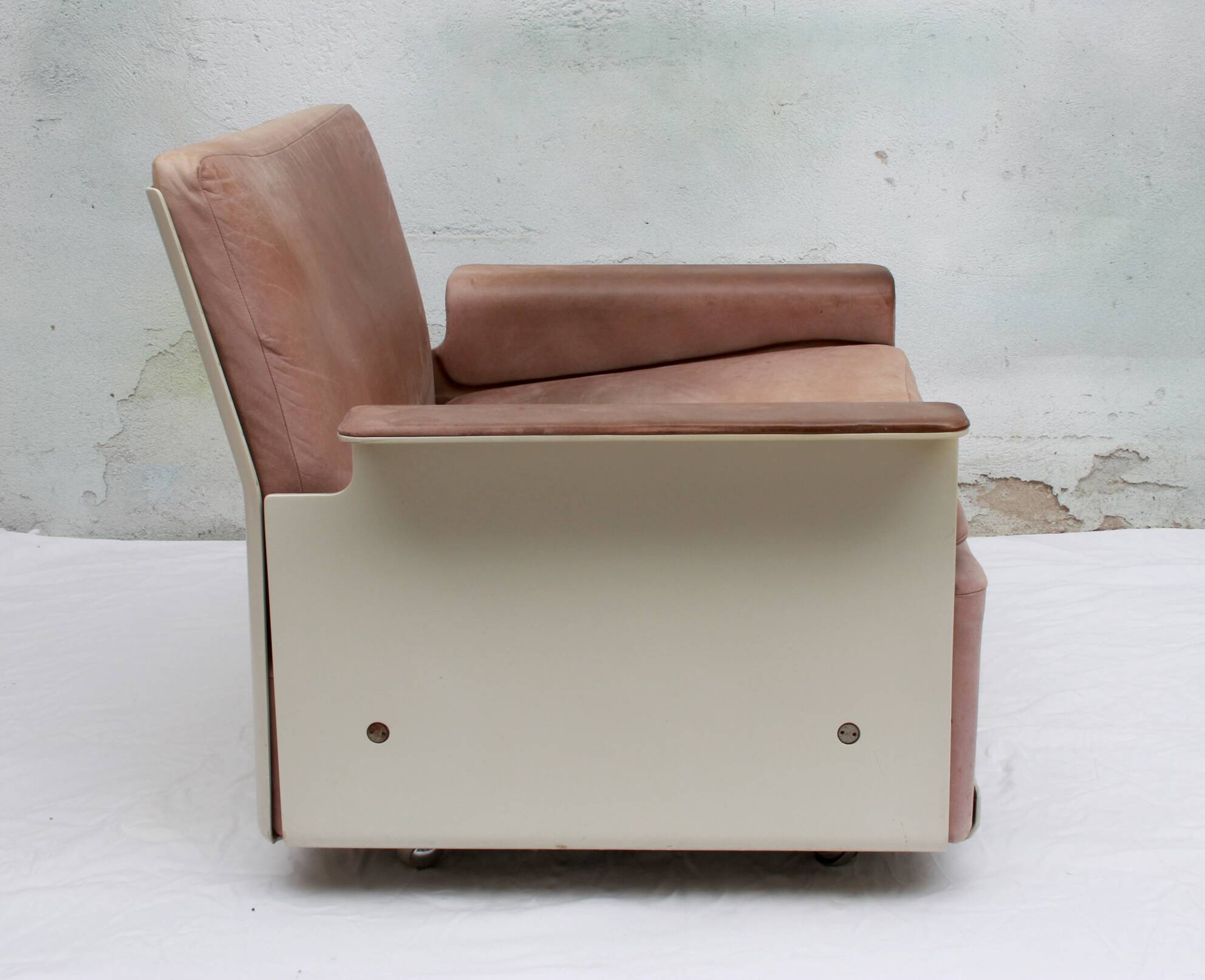 1960s chair leather brown, Dieter Rams