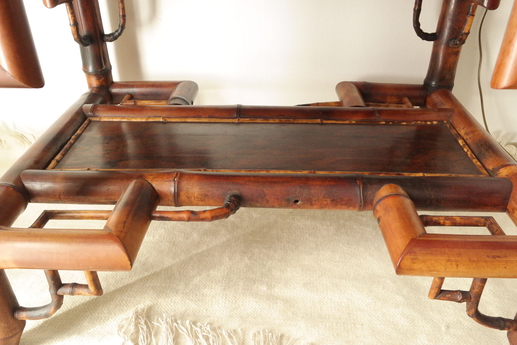 Old colonial style bamboo desk