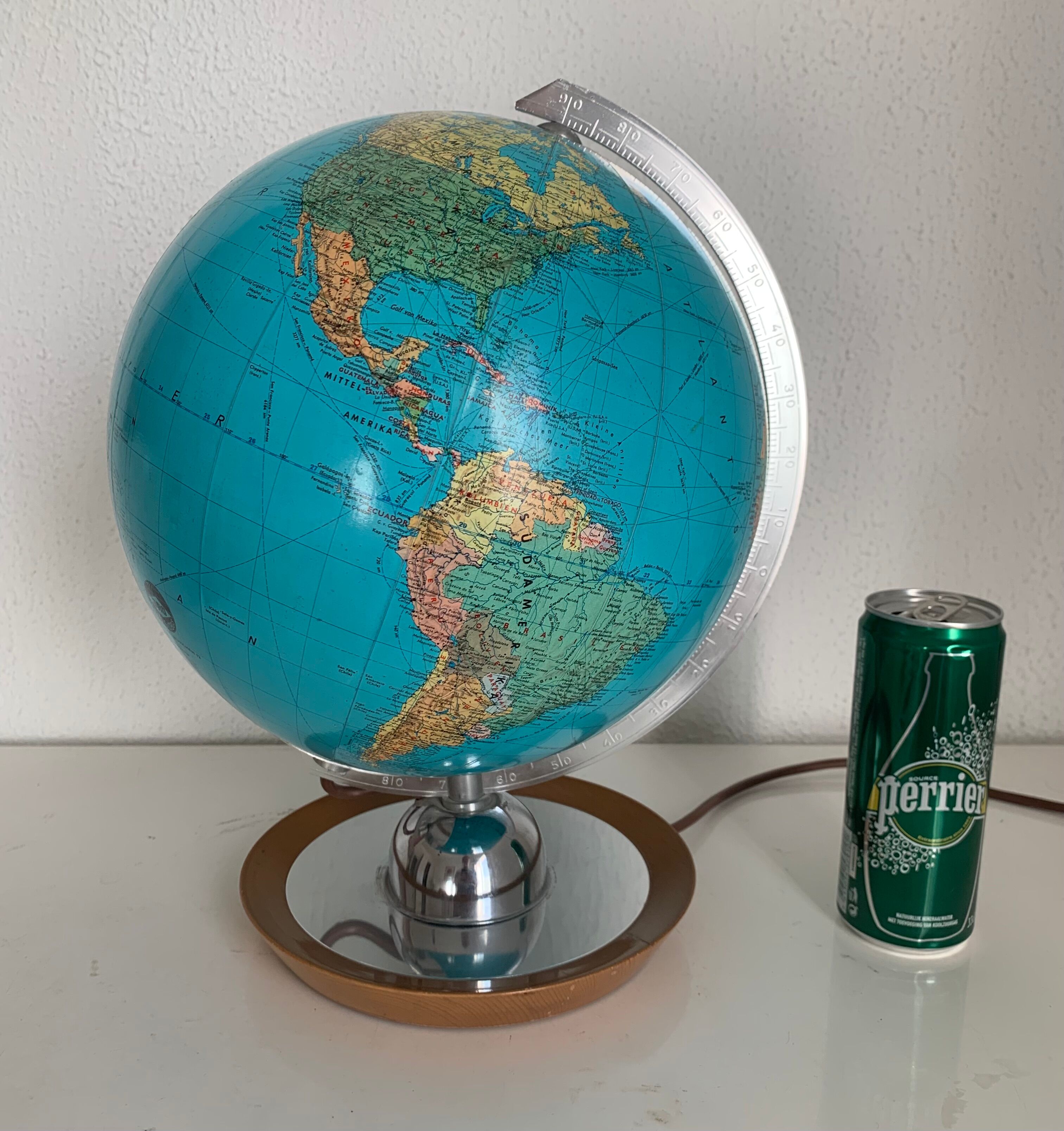 Vintage terrestrial globe 1960 Glass JRO Verlag - 36 cm